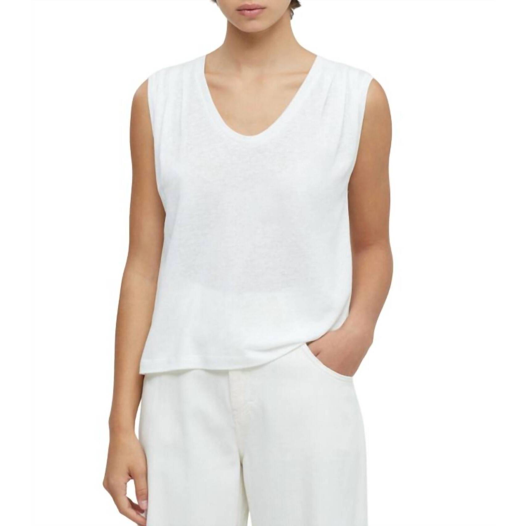 New Closed Tencel And Linen Tank Top In White